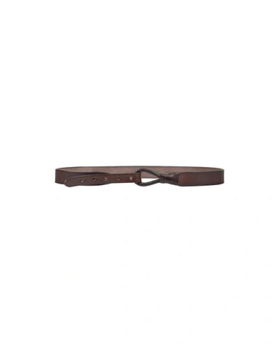 Shop Ermanno Gallamini Leather Belt In Dark Brown