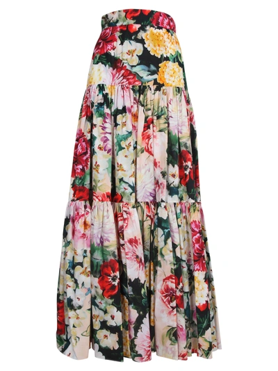 Shop Dolce & Gabbana Floral Print Skirt In Basic