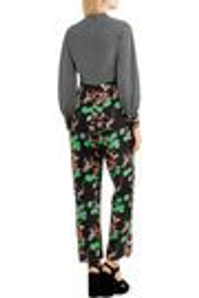 Shop Rixo London Rixo Woman Leah Printed Silk-crepe And Jacquard Jumpsuit Black