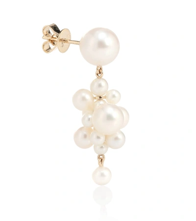 Shop Sophie Bille Brahe Botticelli 14kt Gold Earrings With Pearls