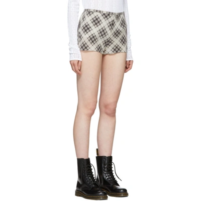 Shop Marc Jacobs Beige And Brown Redux Grunge Plaid Shorts In 112 Ivorymu