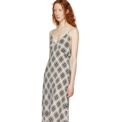 Shop Marc Jacobs Grey Redux Grunge Plaid Strap Midi Dress In 112 Ivorymu