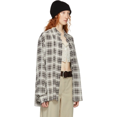 Shop Marc Jacobs Beige And Brown Redux Grunge Silk Plaid Shirt In 112 Ivorymu