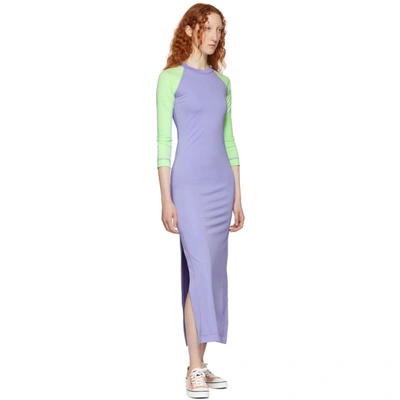Shop Marc Jacobs Purple And Green Redux Grunge Color Block Dress In 532 Lavende