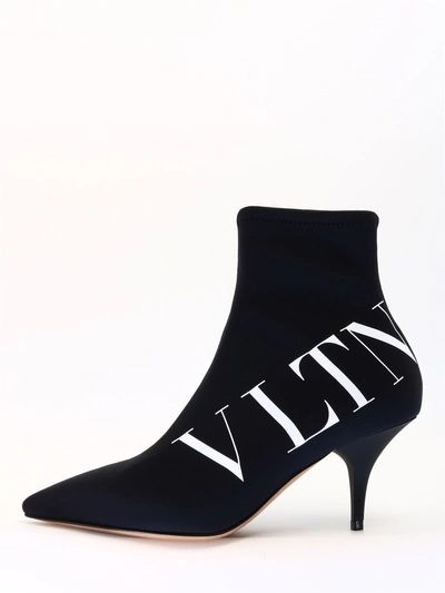 Shop Valentino Black Ankle Boot Vltn