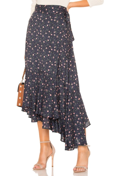 Shop Apiece Apart Rosita Wrap Skirt In Navy Night Floral