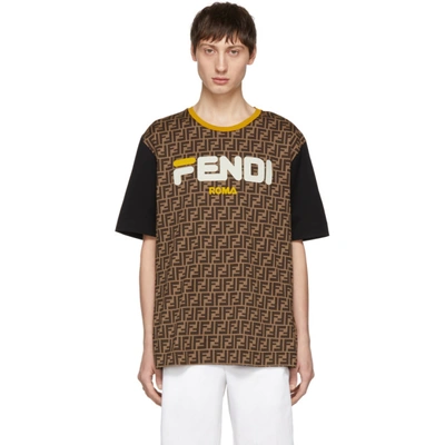 Shop Fendi Brown  Mania T-shirt In F0qt1