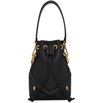 Shop Fendi Black Mini 'bag Bugs' Mon Trésor Bucket Bag