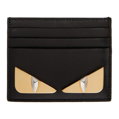 Shop Fendi Black Micro 'bag Bugs' Card Holder