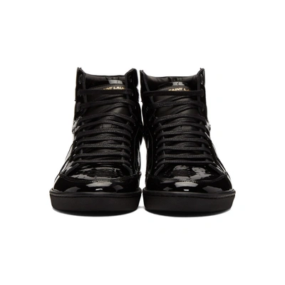 Shop Saint Laurent Black Patent Court Classic Sl/10h High-top Sneakers