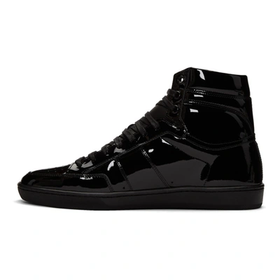 Shop Saint Laurent Black Patent Court Classic Sl/10h High-top Sneakers