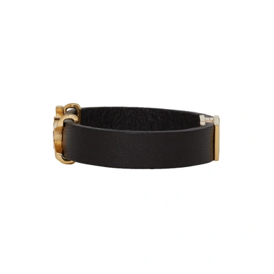 Shop Saint Laurent Black Monogramme Bracelet In 1000 Black