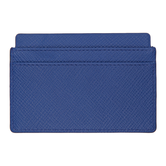 Smythson Blue Panama Card Holder In Cobalt | ModeSens