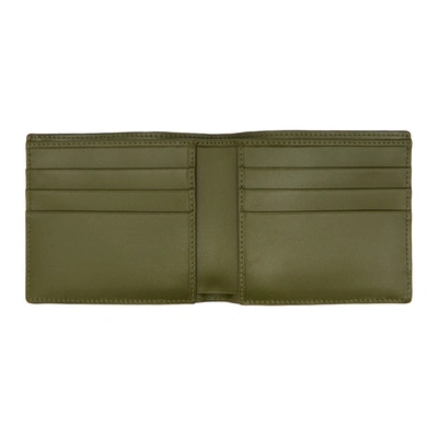 Shop Smythson Green Panama 6cc Wallet In Moss Green