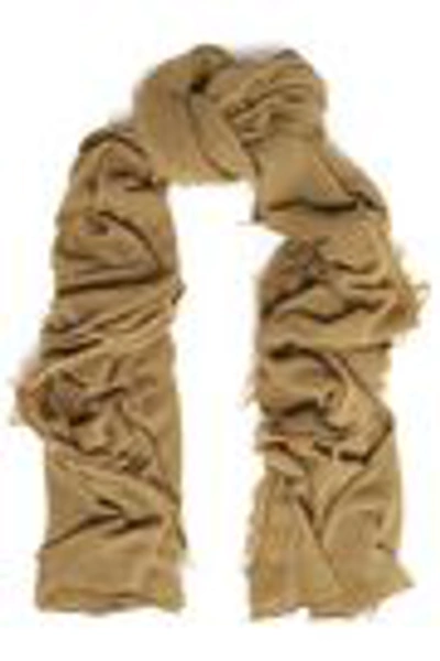 Shop Iro Woman Scotta Frayed Wool And Cashmere-blend Scarf Sage Green