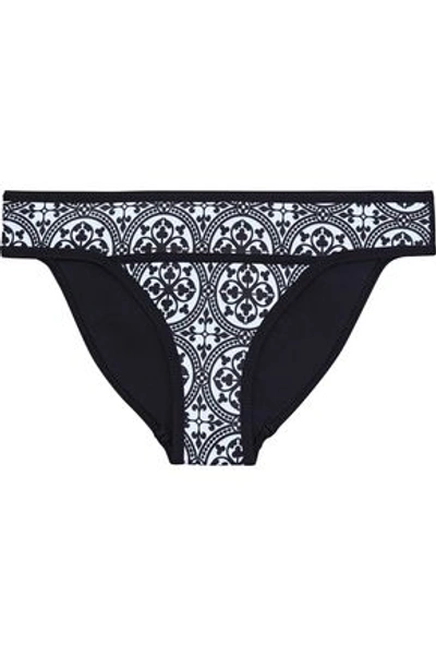 Shop Duskii Woman Mélange Neoprene Mid-rise Bikini Briefs Black