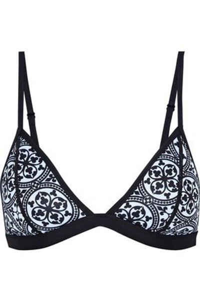 Shop Duskii Woman Mélange Neoprene Triangle Bikini Top Black