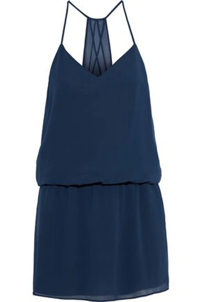 Shop Haute Hippie Woman Chiffon Mini Dress Indigo