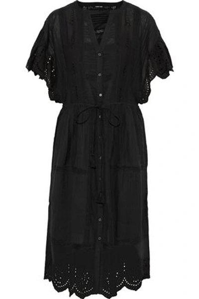 Shop Love Sam Woman Pleated Broderie Anglaise Dress Black