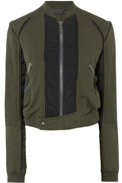 Shop Haider Ackermann Woman Cotton-jersey Bomber Jacket Army Green