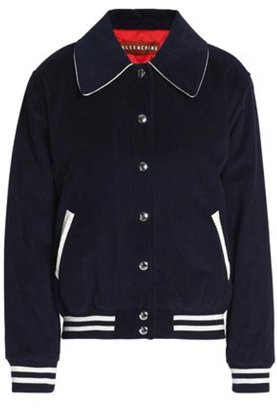 Shop Alexa Chung Woman Cotton-corduroy Jacket Navy