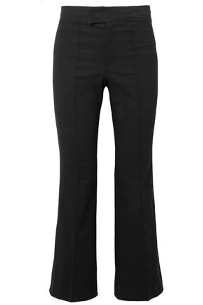 Shop Isabel Marant Lyre Cotton-blend Kick-flare Pants In Black