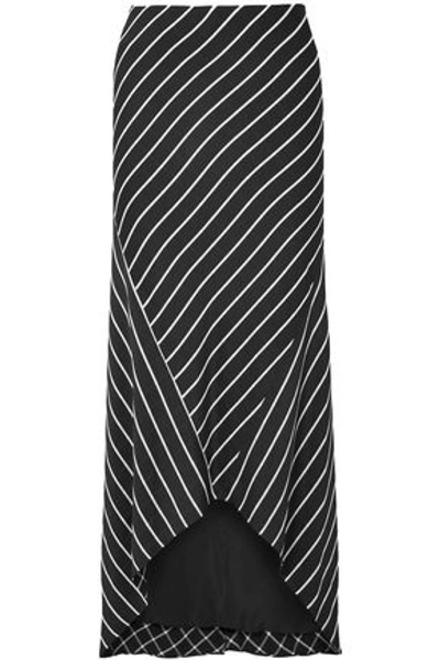 Shop Haider Ackermann Asymmetric Striped Satin Skirt In Black