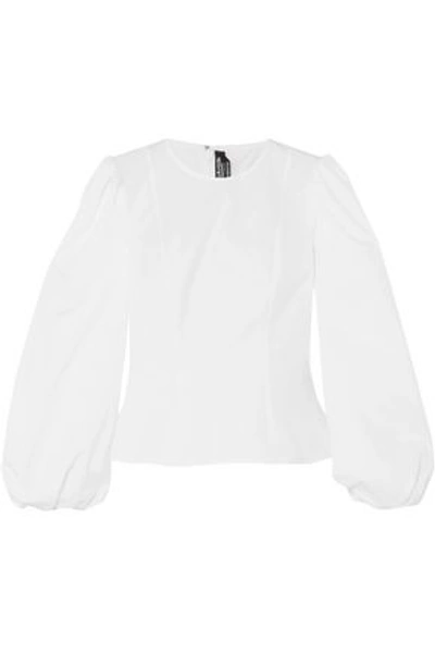 Shop Calvin Klein 205w39nyc Cotton-poplin Blouse In White