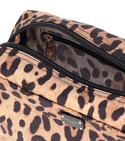 Shop Dolce & Gabbana Leopard Print Cosmetics Case In Brown