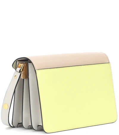 Shop Marni Trunk Leather Shoulder Bag In Yellow