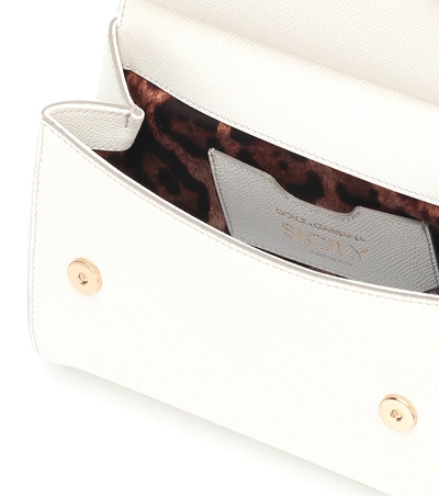 Dolce & Gabbana Sicily Small Leather Shoulder Bag In White