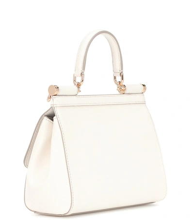 Shop Dolce & Gabbana Sicily Small Leather Shoulder Bag In White