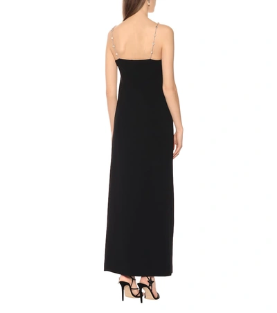 Shop Miu Miu Embellished Cady Maxi Dress In Black