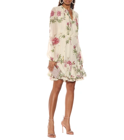 Shop Giambattista Valli Floral-printed Silk Dress In Multicoloured