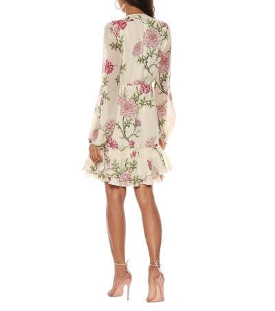 Shop Giambattista Valli Floral-printed Silk Dress In Multicoloured