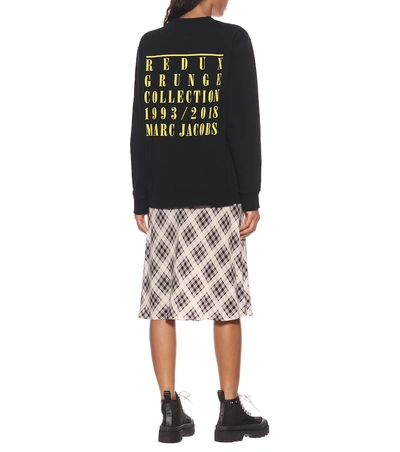Shop Marc Jacobs Printed Cotton Sweatshirt In Black