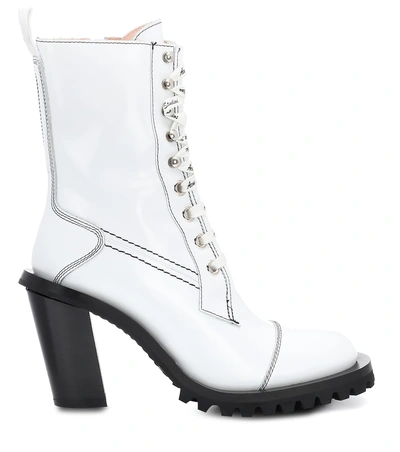 Shop Acne Studios Leather Ankle Boots In White
