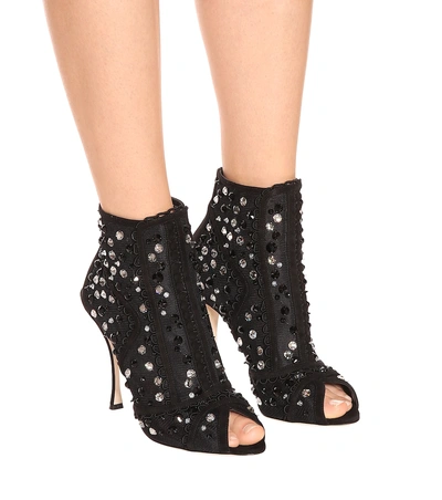 Shop Dolce & Gabbana Embellished Ankle Boots In Black