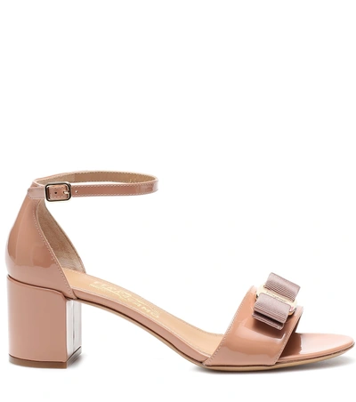 Shop Ferragamo Gavina 55 Patent Leather Pumps In Pink