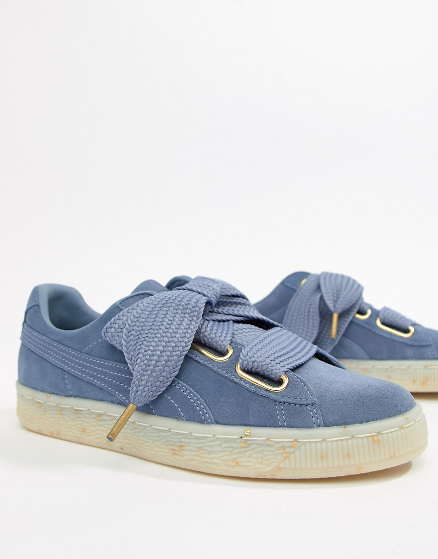 puma basket heart blue