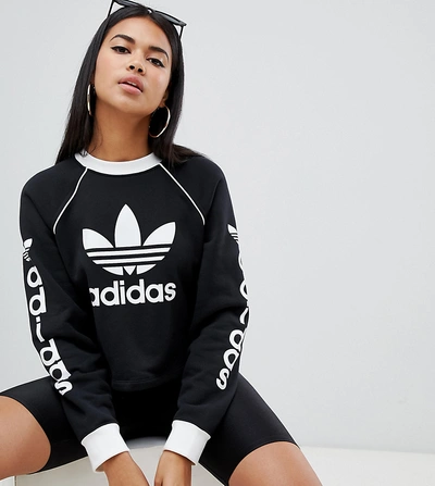 Shop Adidas Originals Arm Print Sweatshirt - Black