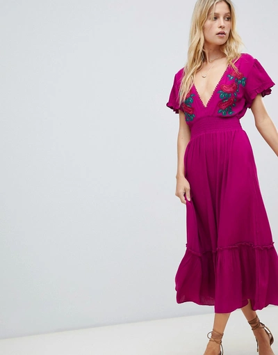 Shop Cleobella Capri Embroidered Maxi Dress-pink