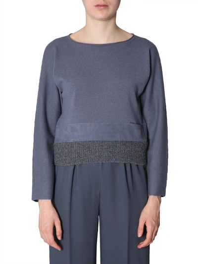 Shop Fabiana Filippi Wool And Cashmere Sweater In Blu
