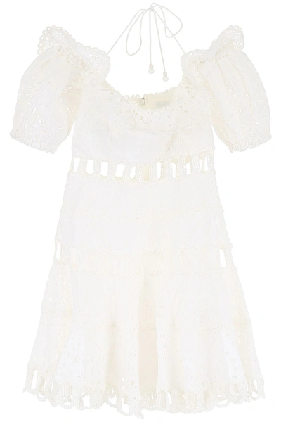 Shop Zimmermann Off-shoulder Dress In Ivory