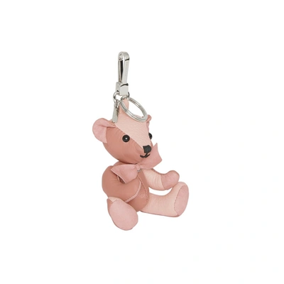 Shop Burberry Thomas Bear Charm In Leather In Copper Pnk/ Chlk Pnk