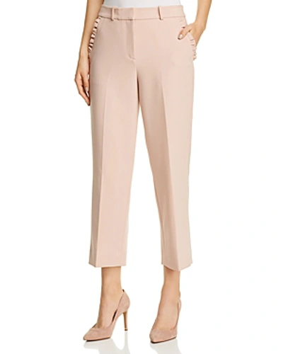 Shop Kate Spade New York Ruffle-trim Cropped Pants In Pink Opal