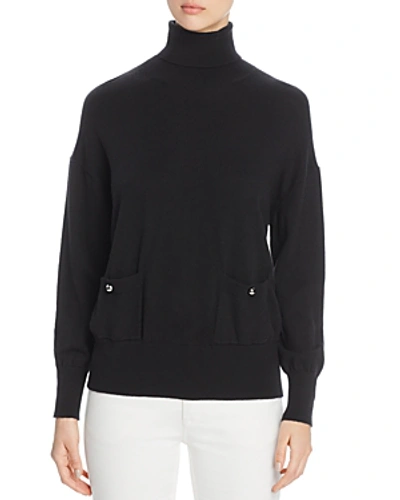 Shop Kate Spade New York Merino Wool Turtleneck Sweater In Black