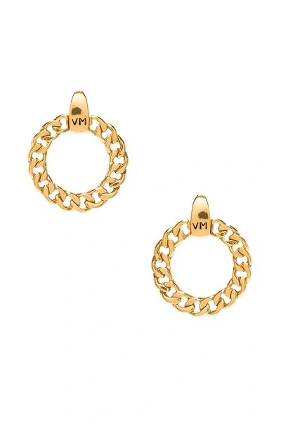 Vanessa Mooney The Members Only Vm Logo Hoops In Gold