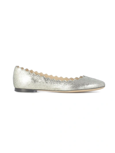 Shop Chloé Lauren Ballerinas In Grey