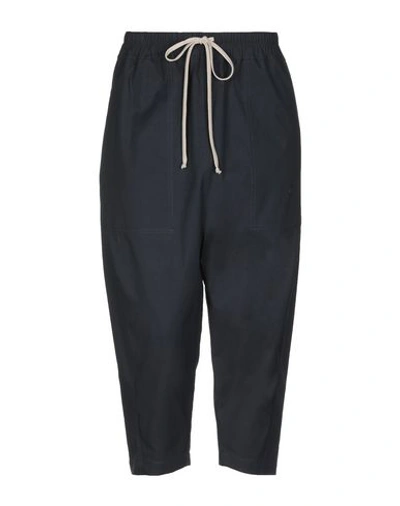 Shop Rick Owens Drkshdw Cropped Pants & Culottes In Dark Blue
